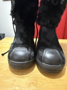 Pajar Womens Black Goat Fur Warm  Sherpa Lined Boots- 39  - Picture 1 of 10