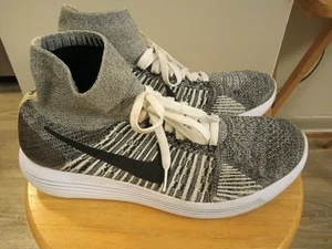 Nike Lunarepic Flyknit Women's Size 11.5 Running Shoes Black White Oreo - Picture 1 of 5