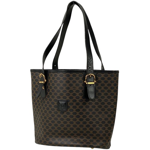 CELINE Borsa Tote Modello Macadam Borsa a Mano Borsa a Tracolla Tote Bag Tela Rivestita Bro...