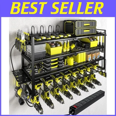 Garage Power Tool Organizer with Charging Station - Image 1 of 4