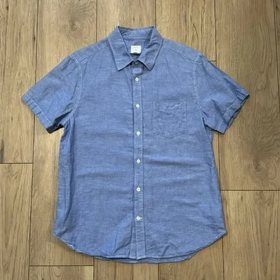Camisa GAP Azul Informal Abotonada Manga Corta Lino Para Hombre Grande Foto 1 de 4
