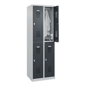 C+P Doppelstöckiger Spind Basis PLUS 4 Fächer 1850x600x500mm 7035/7016 - Bild 1 von 6