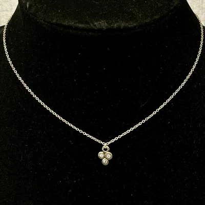 Collar triplete de plata de ley Silpada N2337 con circonita cúbica circonita cúbica Foto 1 de 4