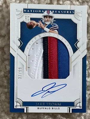 2020 Panini National Treasures Jake Fromm Nasty 4 Color Patch On Card Auto! - Image 1 of 2