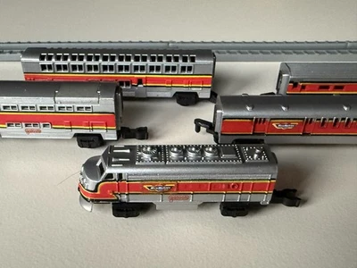 Galoob Micro Machines 1990 Power Sounds Train Set Passenger Locomotive & Cars   - Image 1 of 4