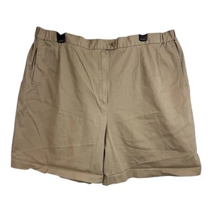 Harve Benard Shorts Womens Plus Size 22W Beige Elastic Stretch Waist Pockets A63 - Picture 1 of 7