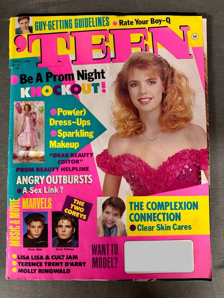 Teen Magazine April 1988 Cult Jam Corey Feldman Molly Ringwald Vol. 32 No. 4 - Image 1 of 4