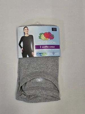 Fruit Of The Loom Mujer XS (0-2) Waffle Crew Top Suave Térmico Absorbente Gris L Foto 1 de 3