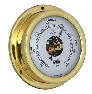 Altitude Barometer Brass Analogue 127mm x 40mm 858b Open Scale - Picture 1 of 2