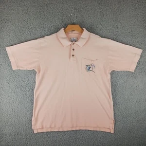 Camisa Polo Guy Harvey Grande Marlín Melocotón Pez Estampado Aftco Bluewater Informal Para Hombres - Imagen 1 de 7