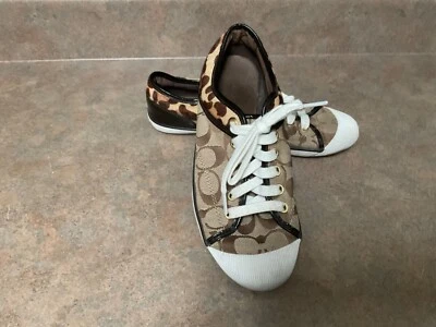 Zapatillas deportivas Coach Signature para mujer Zorra caqui leopardo talla 7,5B (CON200) Foto 1 de 4
