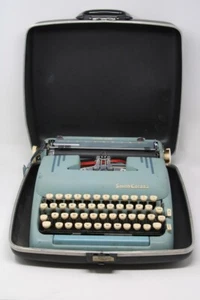 1950's Smith Corona Silent Super Portable Typewriter Blue w/Case (LP9021826) - Picture 1 of 10