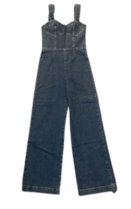 NWT Reformation Nikki Denim Jumpsuit Palermo Sz 2 - Picture 1 of 2