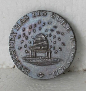 1795 G.B Druid Beehive Cambridgeshire County Halfpenny Conder Token-High Grade - Picture 1 of 2