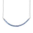 925 Sterling Silver Natural Tanzania Tanzanite Beads 18" Chain Bar Necklace 01