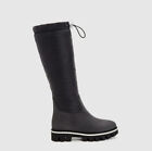 Aquatalia Marlo Waterproof Leather/Nylon Knee High Boots - 7 Gray/Black Ret $595