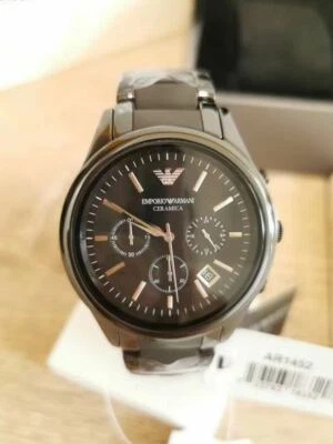 Emporio Armani Renato Chronograph Black Dial Grey Ceramic Men's Watch AR1452 - Image 1 of 3