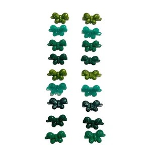 Vintage Green Plastic Butterfly Barrettes 9 Pairs - 18 Total Matching Shades - Picture 1 of 24
