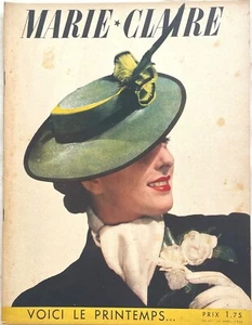MARIE-CLAIRE n° 57 du 1 Avril 1938 ancienne revue mode chapeau pour femme - Imagen 1 de 7