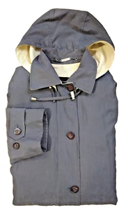 London Fog Women Navy Blue and Tan Coat with Hood and Removeable Liner Size XS - Picture 1 of 8