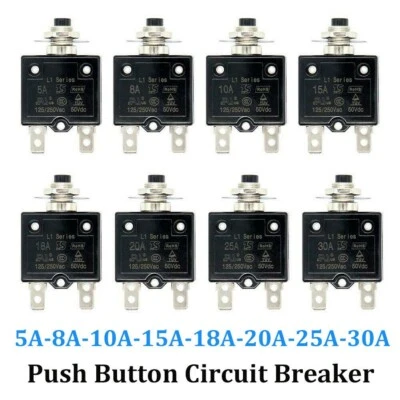 Philmore/Zing Ear 20A Push Button Circuit Breaker Protects Against Overloads.