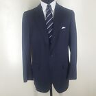 NORMAN HILTON Made In U.S.A. Vintage Blue Flannel Suit 2 Btn One Vent 43-45 Long