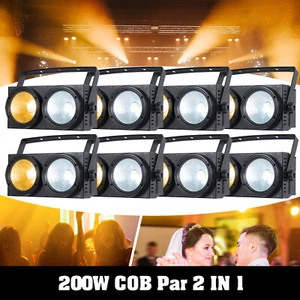 8x 200W COB LED Par DMX Audience Blinder Strahler Weiß Warmweiß Halloween Show - Bild 1 von 16