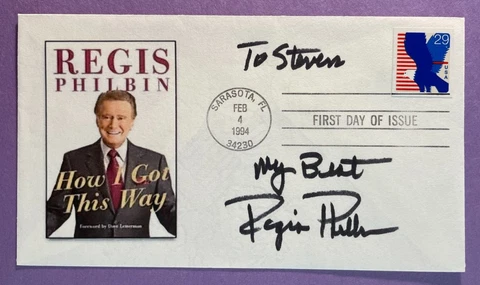 SIGNED REGIS PHILBIN FDC AUTOGRAPHED FIRST DAY COVER - HOW I GOT THIS WAY Cover