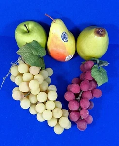 5 große DEKO Früchte künstlich Kunst Obst Kunststoff Fake Food Apfel Weintraube - Bild 1 von 1
