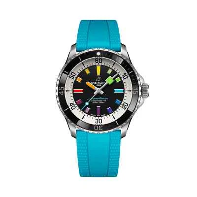 BREITLING SUPEROCEAN AUTOMATIC 42 RAINBOW DIAL RUBBER STRAP WATCH A17375211B2S1 - Image 1 of 4