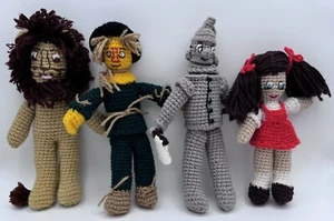 Wizard Of Oz Crochet Plush Homemade Vtg Dorothy Lion Tin Man Scarecrow - Picture 1 of 9
