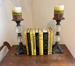 Vintage Decorative Books By The Foot These Yellow and Black Decorator Books Lot - Foto 1 di 5