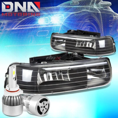 FARO LENTE TRANSPARENTE CARCASA NEGRA + LED BLANCO 9006 HID CON VENTILADOR AJUSTE 99-02 SILVERADO Foto 1 de 4