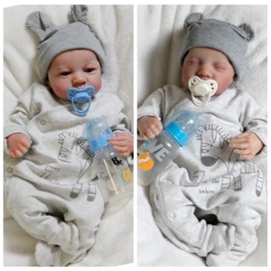 Realistic Twins Reborn Dolls Newborn Baby Boys Vinyl Silicone Lifelike Gift Doll - Picture 1 of 11