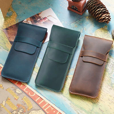 MARKENLOS Federtasche Echtleder Federmäppchen Uhrentasche Schüleretui Tasche Stiftebox