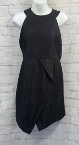 Top Shop Pencil Dress Black Silver Sparkly Size 8 Petite Crossover Slit BNWT - Picture 1 of 12