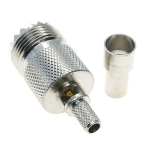 10Pcs UHF Female SO239 crimp RG58 RG142 LMR195 RG400 Coax Coaxial RF Connector - Picture 1 of 4