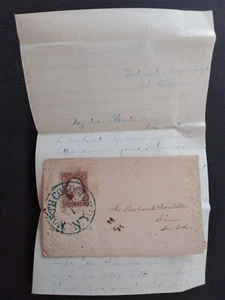 New York: North Cohocton 1856 (circa) Ladies Cover + Letter, Blue Balloon CDS - Picture 1 of 5
