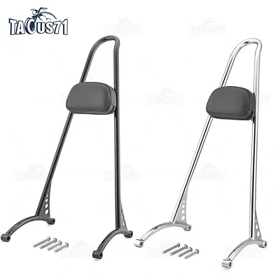 Detachable Sissy Bar Backrest Pad For Harley Forty Eight Sportster XL 883 1200 - Imagem 1 de 4