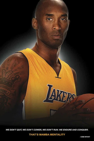 NBA LOS ANGELES LAKERS KOBE BRYANT MAMBA MENTALITY POSTER NEW 24x36 FREE SHIP Cover