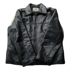 A. Collezioni Faux Leather Jacket Size L Black (size tag missing) 24x28.