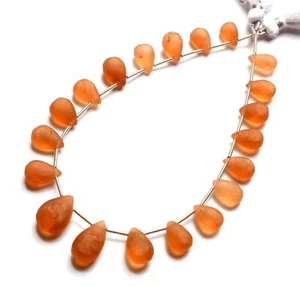 Natural Golden Citrine 9x6 to 14x10 mm Rough Unpolished Pear Beads 8" Strand - Picture 1 of 10