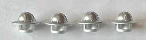 4 Lego Castle Silver Helmets - Broad Brim - Picture 1 of 2