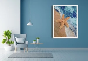 Starfish Beach Ocean Landscape Counted Cross Stitch Pattern - Picture 1 of 4