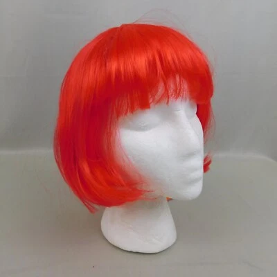 Peluca de pelo corto liso Lulu Bob con flequillo Halloween Juegos con disfraces Rojo brillante #6493 Foto 1 de 4