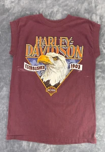 Harley Davidson ärmelloses Shirt Single Stitch Gr. M weinrot New Orleans - Bild 1 von 8