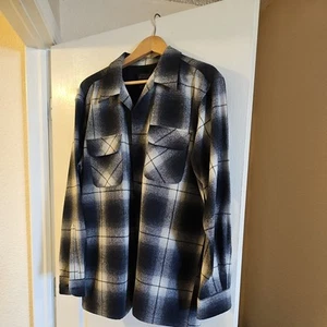 Pendleton Wool Flannel Board Shirt Size large Black and white - Picture 1 of 5