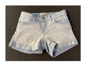 LEVIS KIDS SHORT SHORTS  SIZE 8 -APPROX 25" WAIST NO ELASTIC/FADE BLUE COLOR - Picture 1 of 7