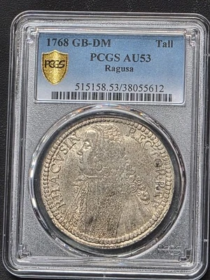 1768 GB-DM Ragusa Tallero Thaler PCGS AU53 Silver Rennaisance - Image 1 of 2