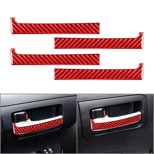 Fit Toyota Tundra 14-21 4x Carbon Fiber Interior Door Handle Panel Cover Trim - Picture 1 of 10